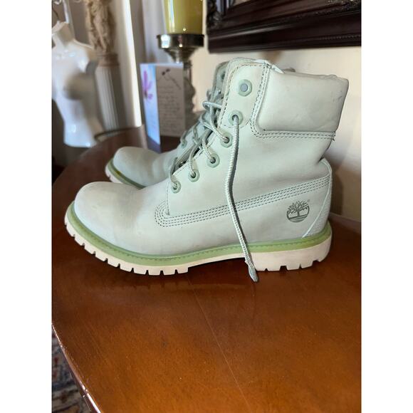 Timberland Boots Womens 8.5 M MintGreen Tiffany co. Blue - Picture 2 of 10